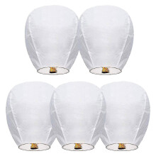 5 Pack Sky Lanterns Eco Friendly,biodegradable Wire-free Fire Resistant Paper Lantern To Release In Sky,weddings Parties Festivals From Chuai Du