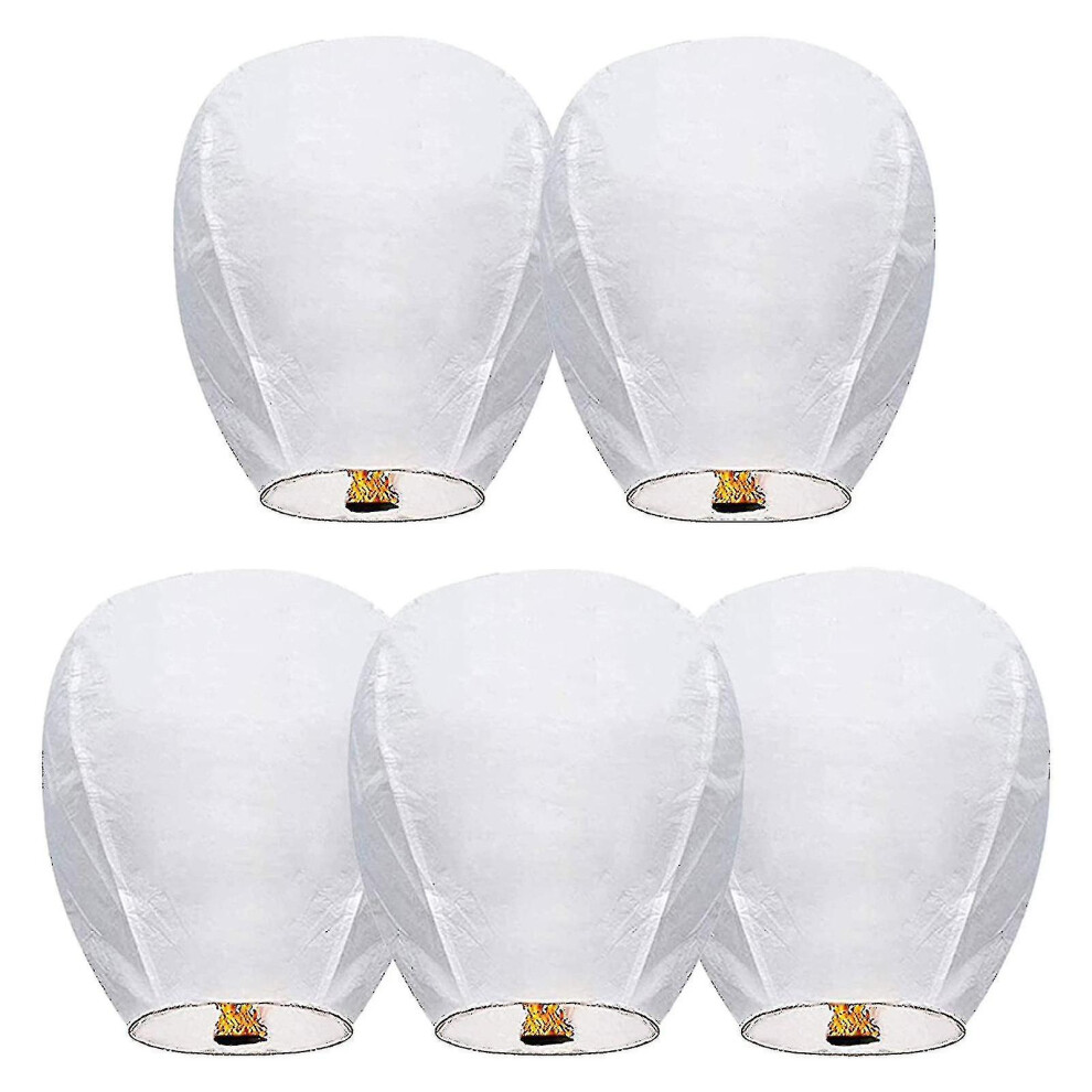 5 Pack Sky Lanterns Eco Friendly,biodegradable Wire-free Fire Resistant Paper Lantern To Release In Sky,weddings Parties Festivals From Chuai Du