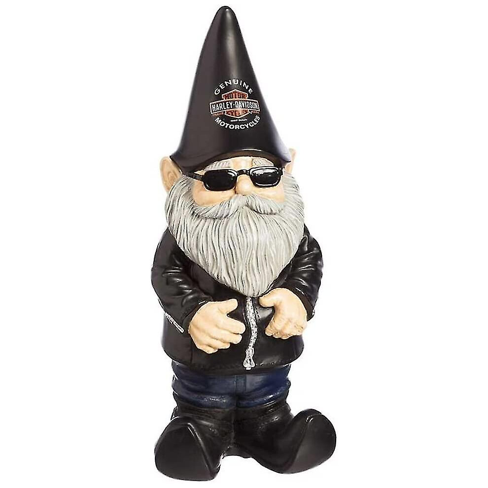Harley-davidson Biker Themed Garden Gnome, 4.5 X 6 X 15 Cm