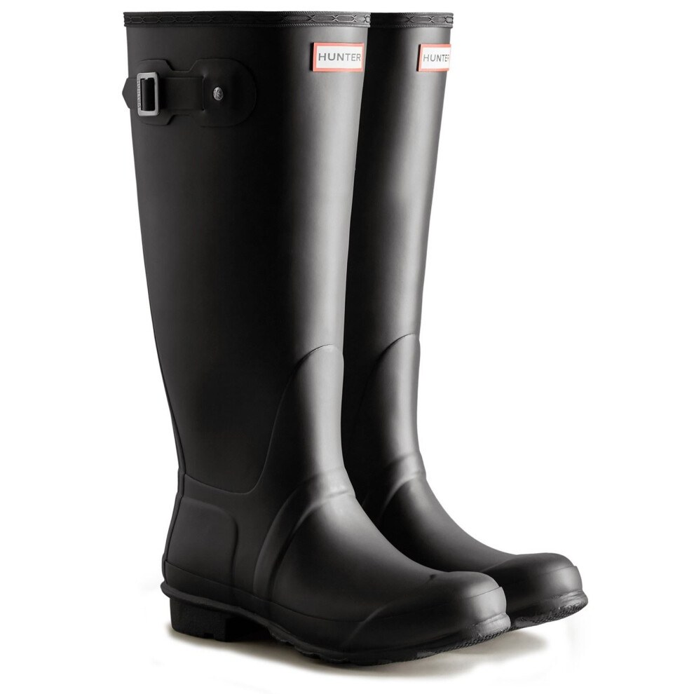 (Black, 4 (Adults')) Hunter Original Tall Wide Rubber Women's Black Wellington Boots