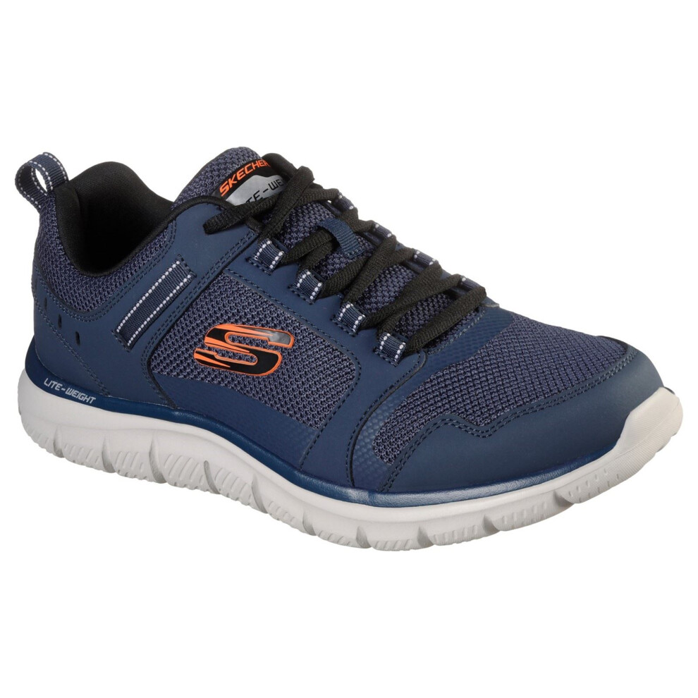 Skechers (Blue, 11 (Adults')) Track Knockhill Leather Men's Navy/Orange Trainers