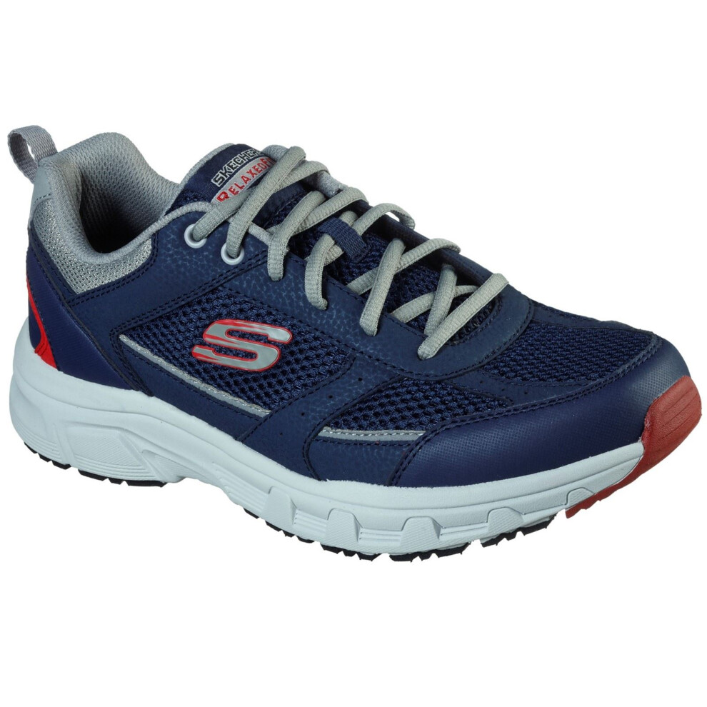 Skechers (Blue, 10 (Adults')) Oak Canyon Verketta Leather Men's Navy/Grey Trainers
