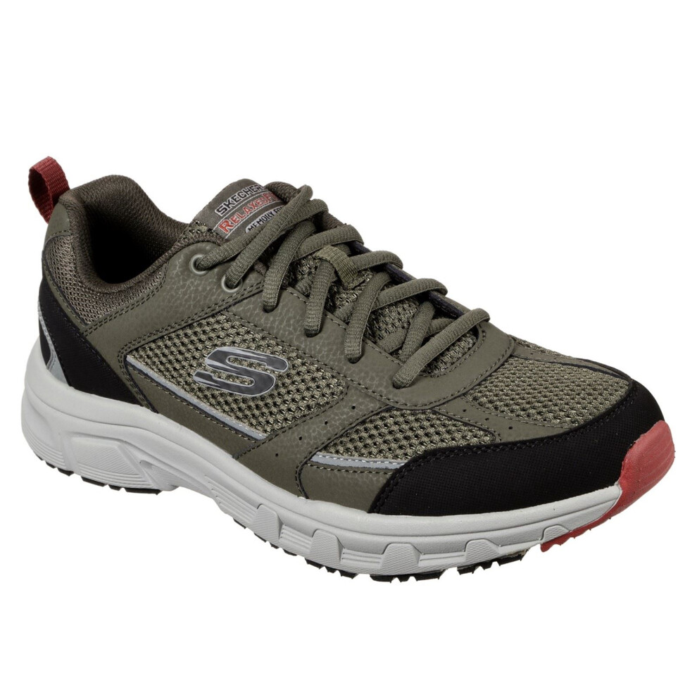 Skechers (Green, 9 (Adults')) Oak Canyon Verketta Leather Men's Olive/Black Trainers
