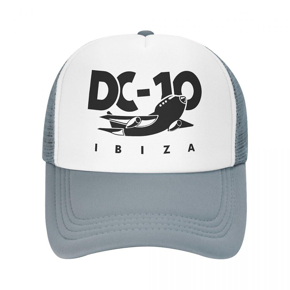 (Gray) Punk Unisex Dc10 Ibiza Club Trucker Hat Adult Adjustable Baseball Cap Women Men Sports