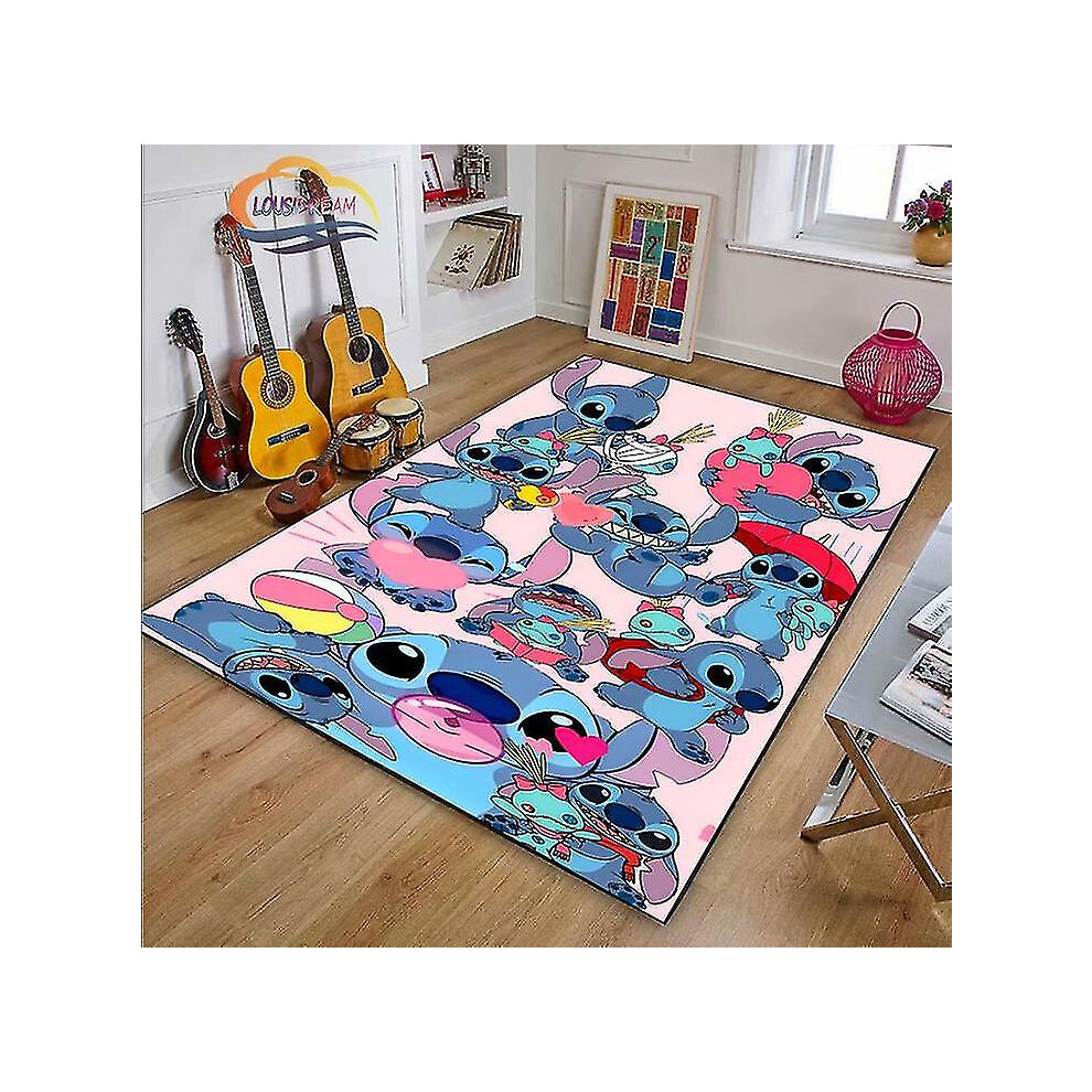 (Style 4, 50x80cm) Kids Lilo Stitch Bedroom Living Room Carpet Anti-slip Rug Home Doormat Floor Mat