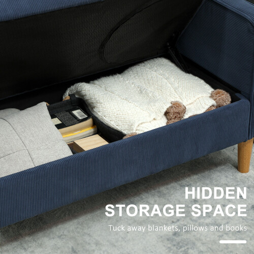 Homcom HOMCOM Compact 2 Seater Sofa with Under Seat Storage for Small Spaces Blue 2