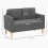 Homcom HOMCOM Compact 2 Seater Sofa with Under Seat Storage for Small Spaces Grey 2