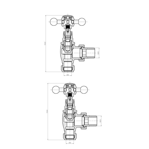 Victoria Traditional Angled Radiator Valve Pair - Chrome 2