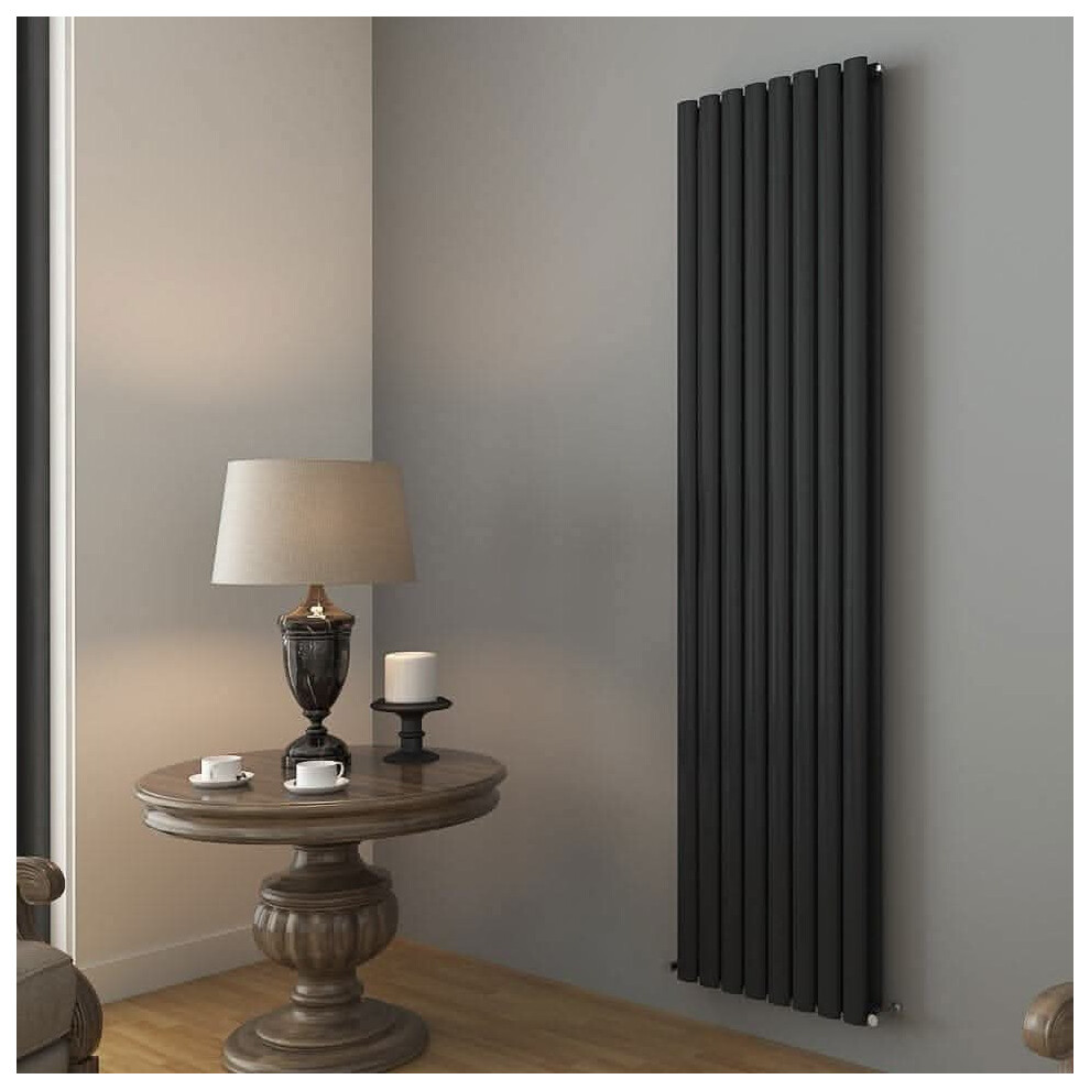 Ibathuk (Anthracite, 1800Mm X 480Mm) Princia Vertical Double Oval Panel Radiator