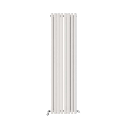 (White, 1800mm x 480mm) Princia Vertical Double Oval Panel Radiator