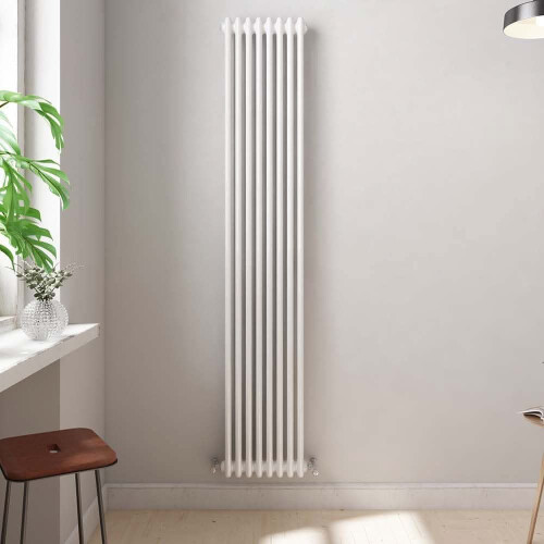 (White, 2) Helena Vertical Column Radiator