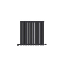 (Anthracite Grey, 600mm x 600mm) Princia Horizontal Double Oval Panel Radiator