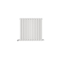 (White, 600mm x 600mm) Princia Horizontal Double Oval Panel Radiator