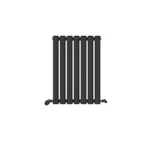 (Anthracite Grey, 600mm x 420mm) Princia Horizontal Single Oval Panel Radiator