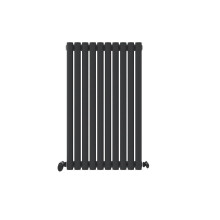 (Anthracite Grey, 600mm x 600mm) Princia Horizontal Single Oval Panel Radiator