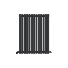 (Anthracite Grey, 600mm x 780mm) Princia Horizontal Single Oval Panel Radiator