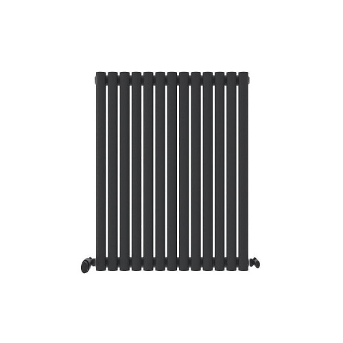 (Anthracite Grey, 600mm x 780mm) Princia Horizontal Single Oval Panel Radiator