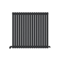 (Anthracite Grey, 600mm x 1020mm) Princia Horizontal Single Oval Panel Radiator