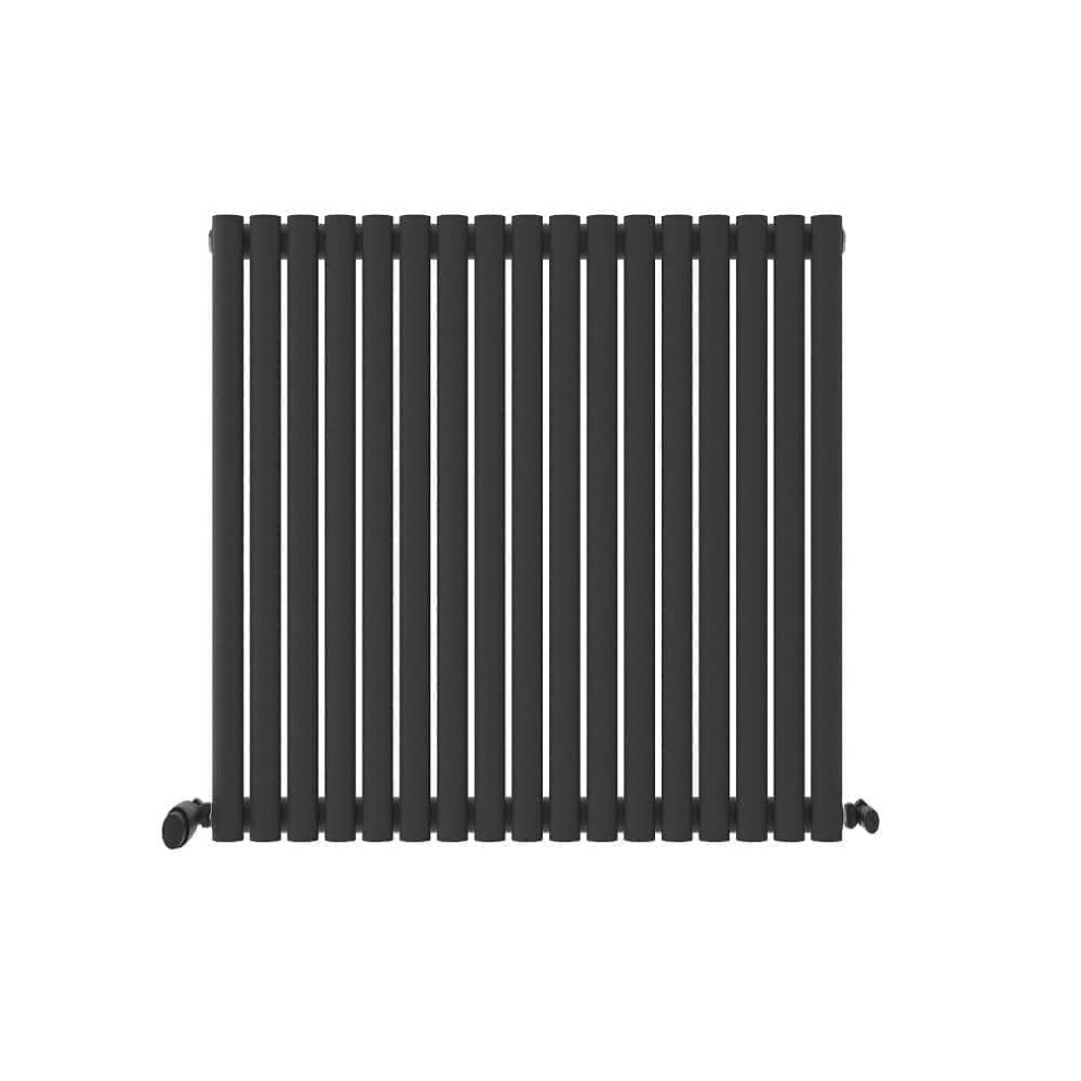 (Anthracite Grey, 600Mm X 1020Mm) Princia Horizontal Single Oval Panel Radiator 5056066435541
