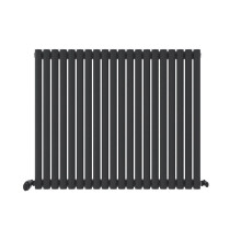 (Anthracite Grey, 600mm x 1200mm) Princia Horizontal Single Oval Panel Radiator