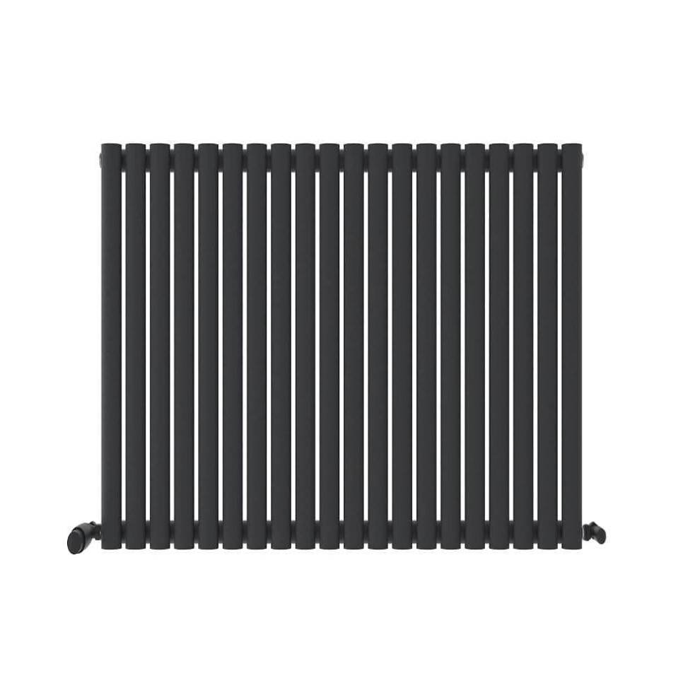 (Anthracite Grey, 600Mm X 1200Mm) Princia Horizontal Single Oval Panel Radiator 5056066435565