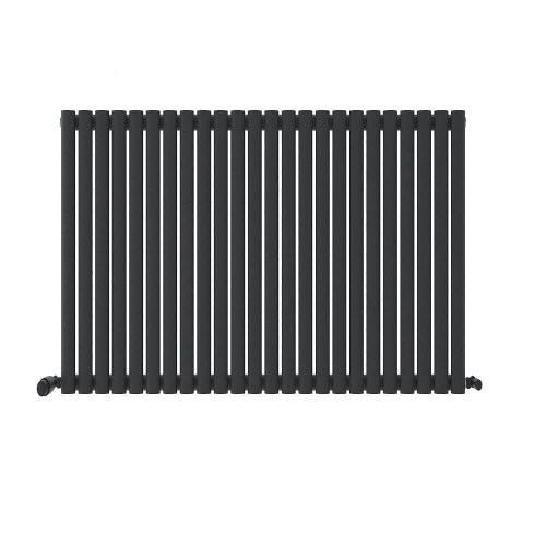(Anthracite Grey, 600mm x 1440mm) Princia Horizontal Single Oval Panel Radiator