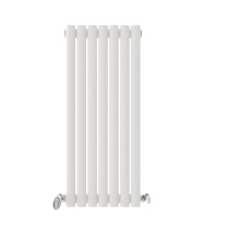 (White, 600mm x 420mm) Princia Horizontal Single Oval Panel Radiator