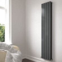 (Anthracite Grey, 1800mm x 380mm) iBathUK Apex Vertical Double Slim Flat Panel Radiator, Designer Radiator, Vertical Electric Radiators