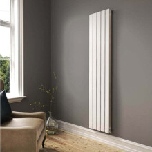 (White, 1800mm x 380mm) iBathUK Apex Vertical Double Slim Flat Panel Radiator, Designer Radiator, Vertical Electric Radiators