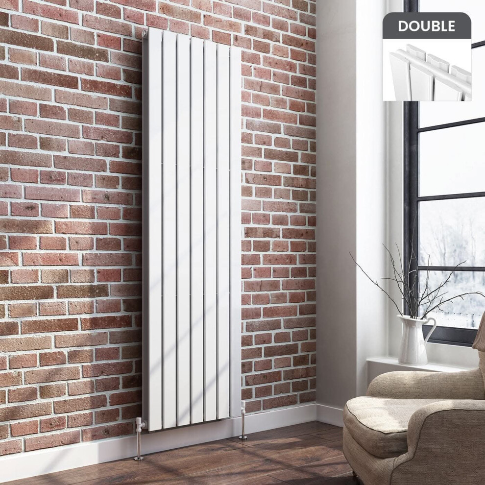 (White, 1800Mm X 532Mm) Ibathuk Apex Vertical Double Slim Flat Panel Radiator, Designer Radiator, Vertical Electric Radiators 5056066435138