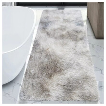 (60cm x 110cm_Large Doormats/Shower Bathroom Bath Floor Mat, Tie Dye Light Grey) Non-Slip Grey Rugs Shaggy Area Rug Soft Carpet Mat