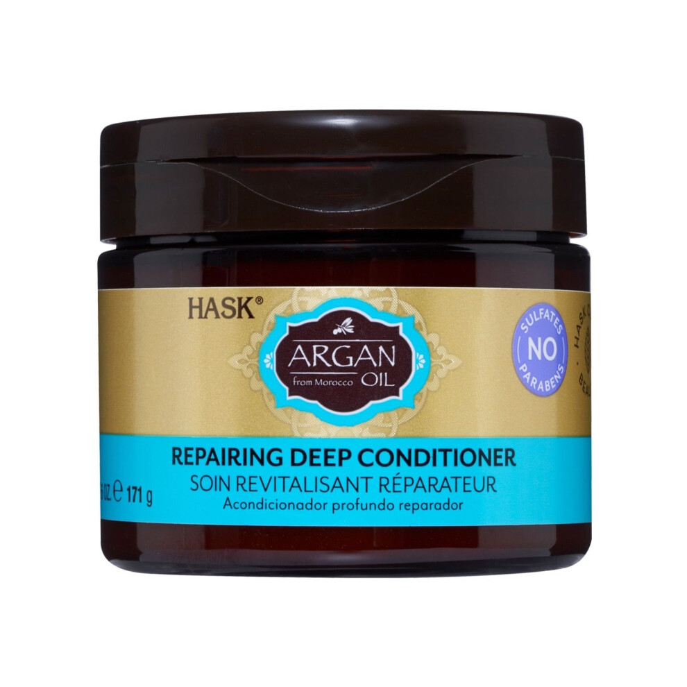 Hask Argan Oil Repairing Deep Conditioner for Dry Damaged Hair 171g | Moisturizing & Nourishing Hair Treatment | Sulfate & Paraben-Free