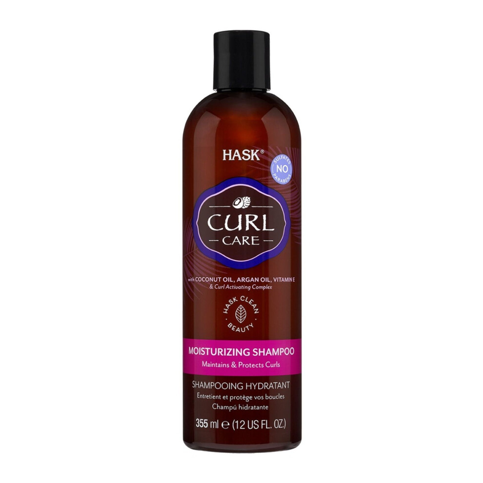 Hask Curl Care Moisturizing Shampoo 355ml | Hydrating Shampoo for Curly Hair |Frizz Control |Sulfate & Paraben-Free | Color Safe