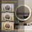 ELECWISH (Gold) Modern Dressing Table LED Mirror 2 Drawer Stool UK 4
