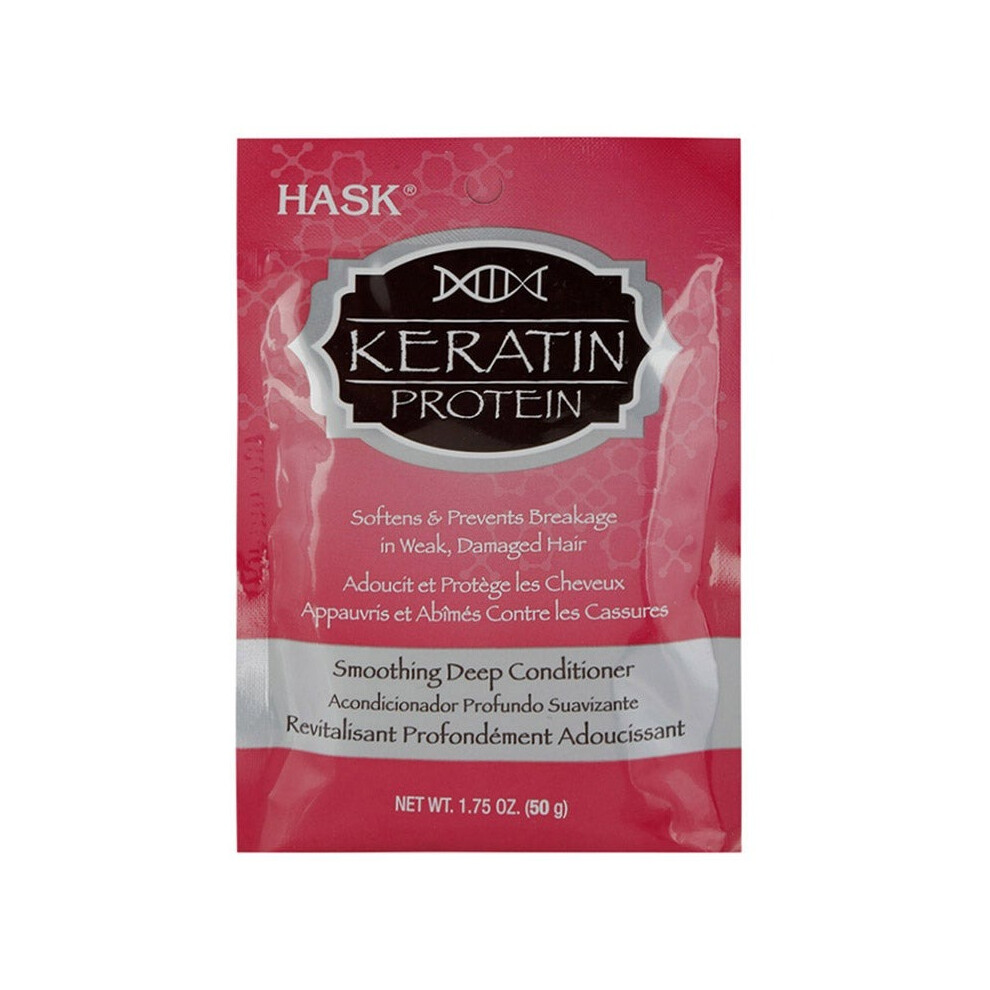 Hask Keratin Protein Smoothing Deep Conditioner 50g |Strengthening & Repairing Treatment for Damaged Hair |Frizz Control |Paraben-Free, Sulfate-Free
