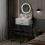 ELECWISH (Black) Modern Dressing Table LED Mirror 2 Drawer Stool UK 9
