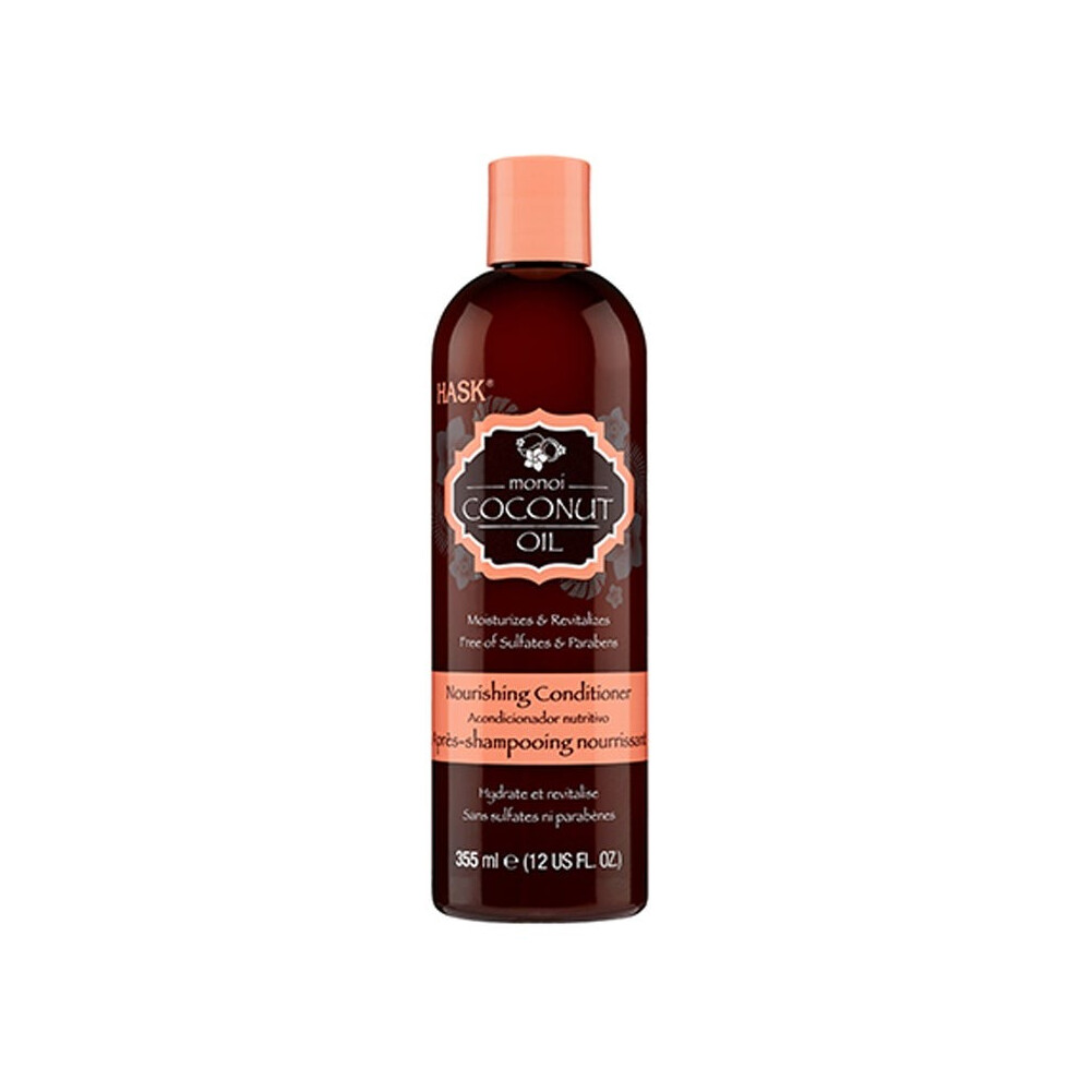 Hask Monoi Coconut Oil Nourishing Conditioner 355ml |For Smooth & Soft Hair |Hydrates & Revitalizes Dry Hair |Restores Shine |Sulfate-Free
