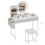 ELECWISH LED Lighted Dressing Table with Stool Set 3 Drawer Side Pocket Storage 11