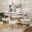 ELECWISH LED Lighted Dressing Table with Stool Set 3 Drawer Side Pocket Storage 5