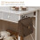 ELECWISH LED Lighted Dressing Table with Stool Set 3 Drawer Side Pocket Storage 7