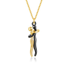 (Black Gold) Hug Necklace, Couples Necklace For Him And Her, The Tale Of Two Lovers Necklace Jewelry Pendant Necklace1pcs