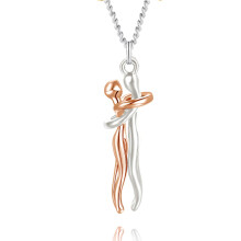 (Rose Gold) Hug Necklace, Couples Necklace For Him And Her, The Tale Of Two Lovers Necklace Jewelry Pendant Necklace1pcs
