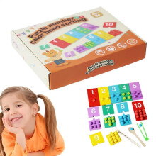 Wooden Peg Board Beads Game Clip Sorting Stacking Matching Toys Fine Motor Skills Toys Color Recognition Training Set