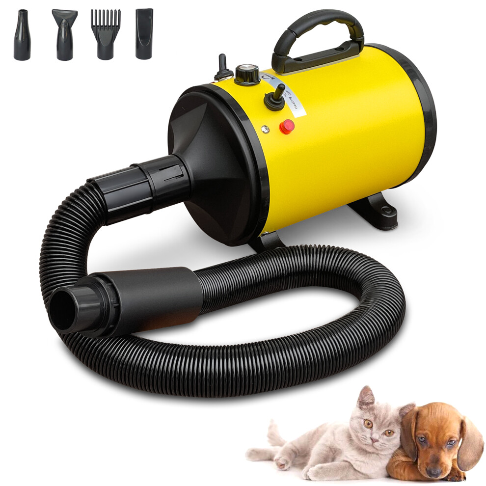 (yellow) 2800W Pet Hair Dryer Dog Grooming Dryer Car Dryer