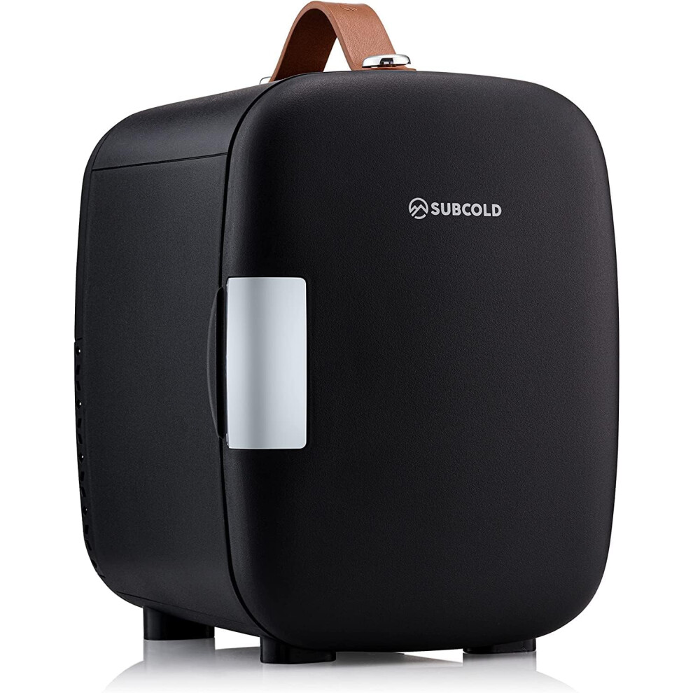 (Black) Pro4 Luxury Mini Fridge Cooler | 4 Litre / 6 Cans | AC and Exclusive USB Power Option | Portable Small Fridge for the Office, Bedroom, Car, Travel