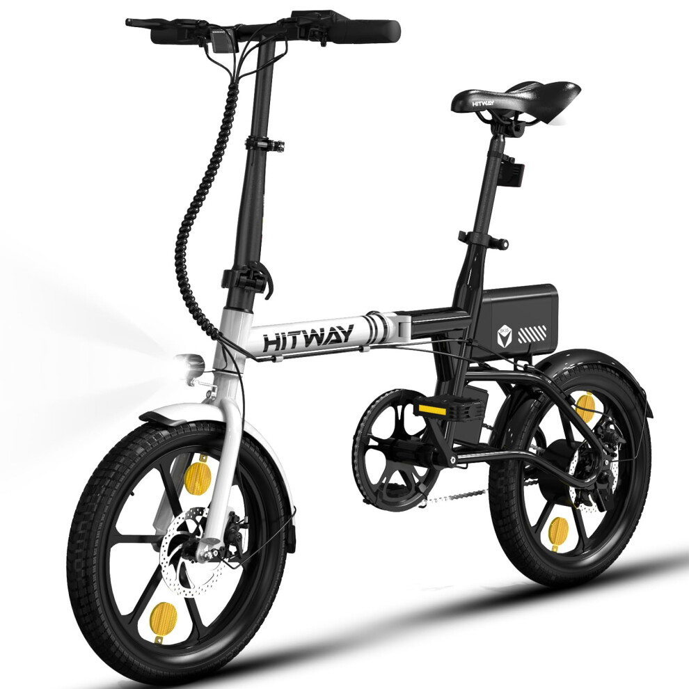 (HITWAY 16" Electric Bike E Bike Foldable City E Bikes , 250W Motor, Assist Range Up to 25-60Km) HITWAY Electric Bike 250W Foldable E BIKE