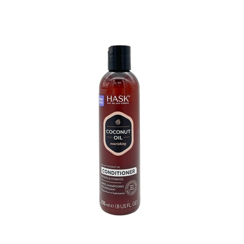 Hask Coconut Oil Nourishing Conditioner 235ml |Hydrating & Moisturizing Conditioner for Dry Hair |Restores Shine & Softness |Sulfate & Paraben-Free