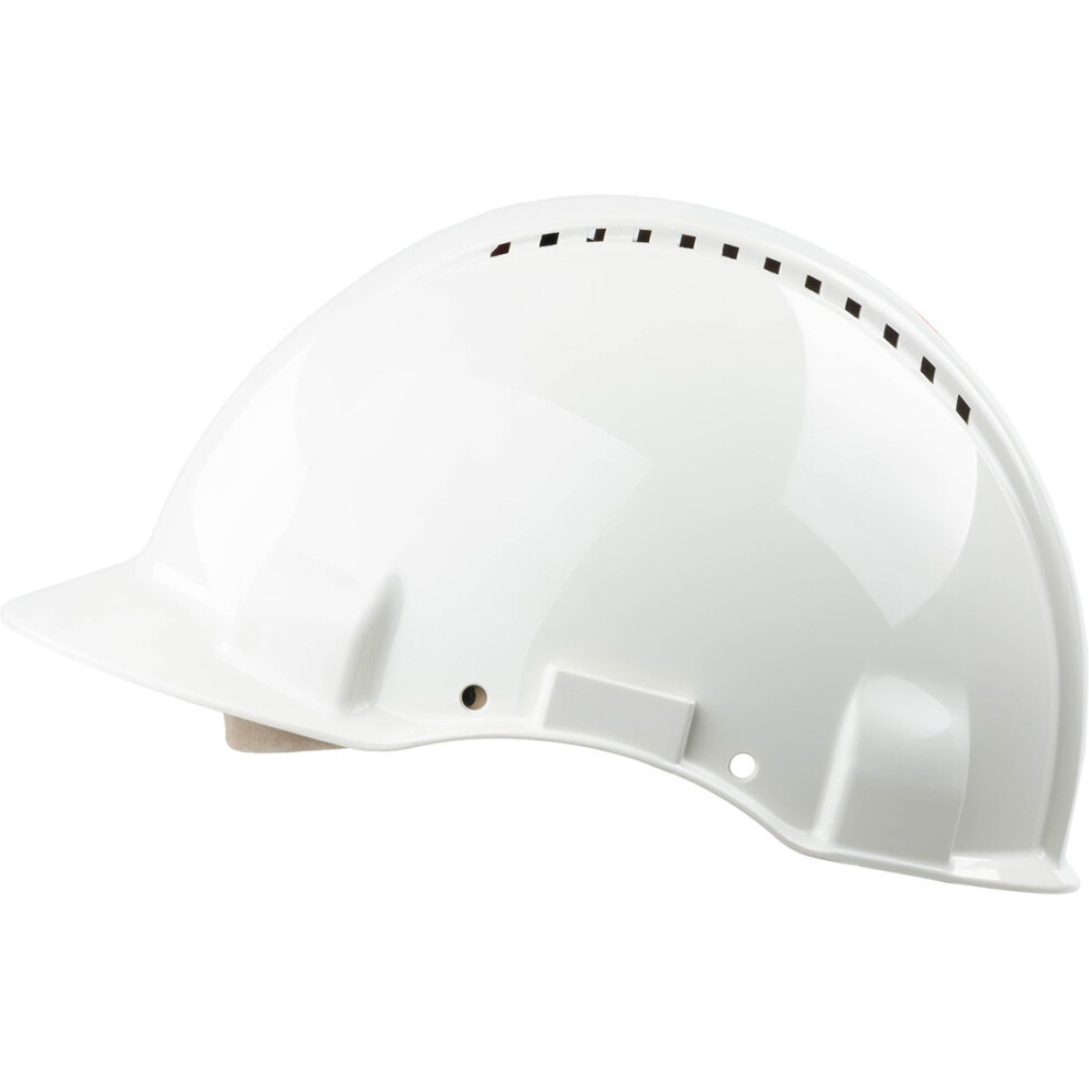 3M G3000D White Vented Short-Peak Slip-Ratchet Safety Helmet