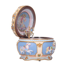 (Sky City) Carousel Music Box ,Fairy Tale World Colorful LED Lights Luminous Rotation Horse Music Box, Christmas Birthday Gift For Kids