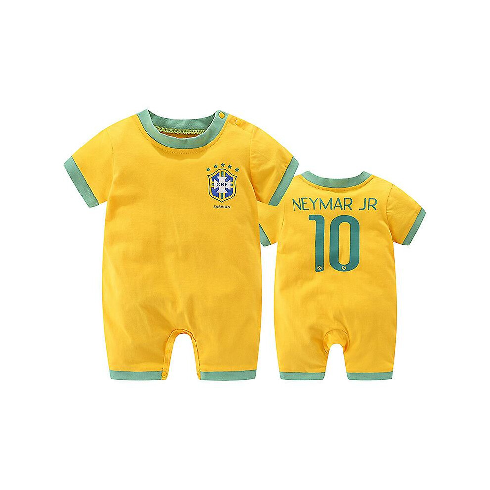 (9M, Brazil 10) Baby Summer Clothes Rompers Set Newborn Cotton Short Sleeve Sweatshirt Outerwear Infant Fashion Casual Jumpsuit Overall